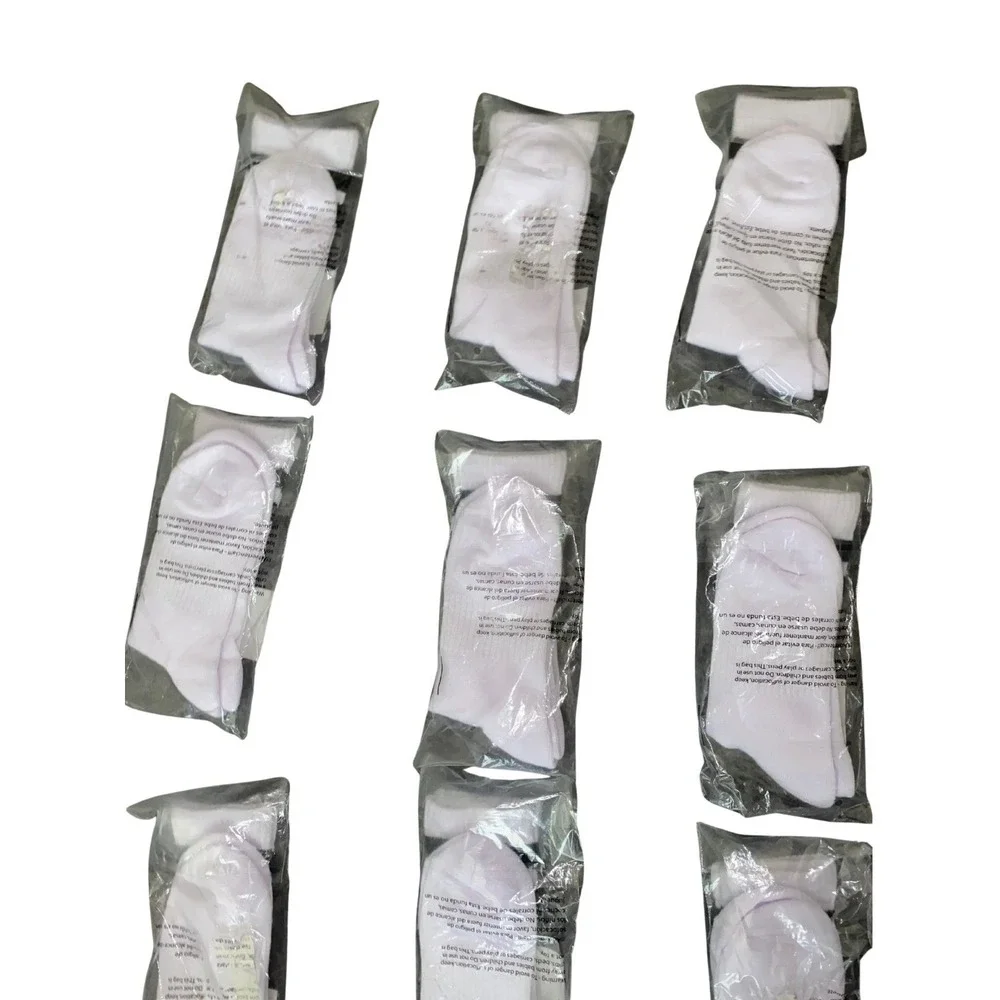 Lot of 9 Weissman Dance Socks White Black Stripes NIP Costume Accessory
